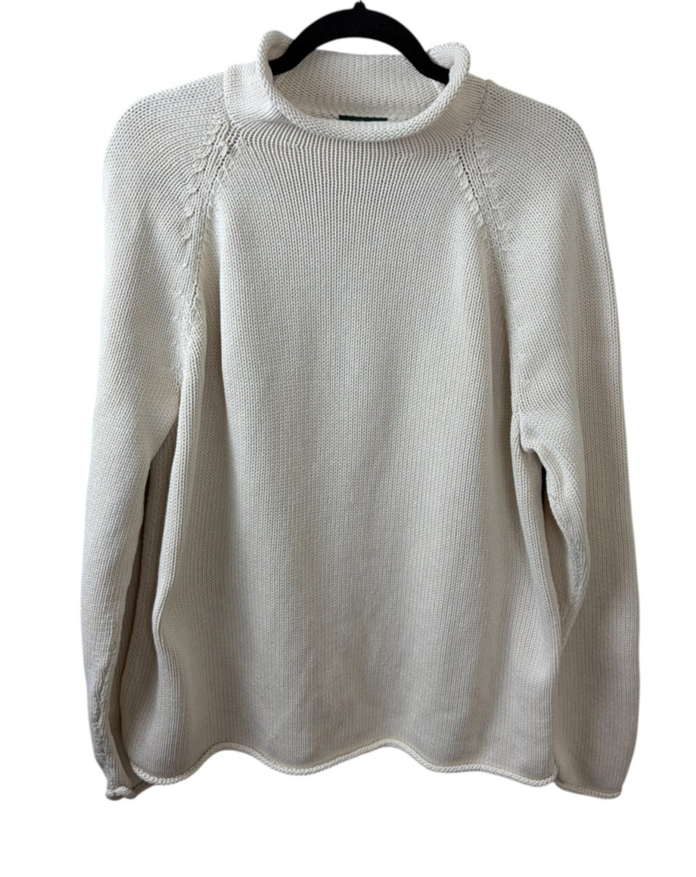 J.CREW 1988 Rollneck Sweater XL Ivory Oarsman Preppy Nautical Classic